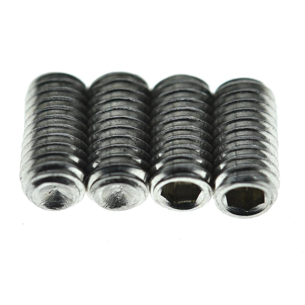 Kaish 50X Us #4 40 X 1/4'' Stainless Steel Guitar Bridge Saddle Height Adjustment Screws For Stratocaster/Telecaster